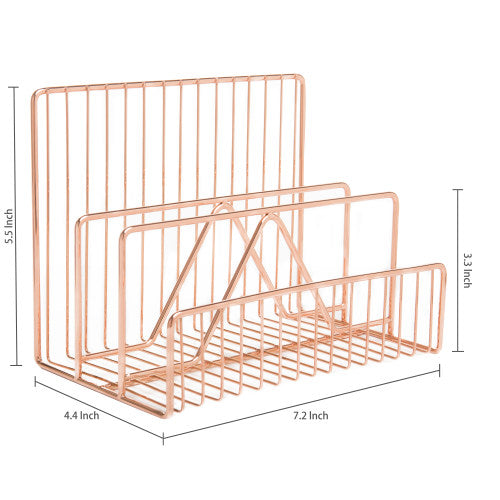 Modern Copper Metal Wire Mail Sorter, Geometric Design-MyGift