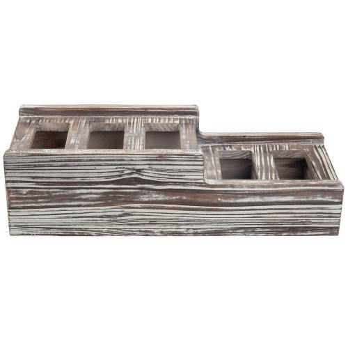 5-Slot Torched Wood Media Control Holder - MyGift