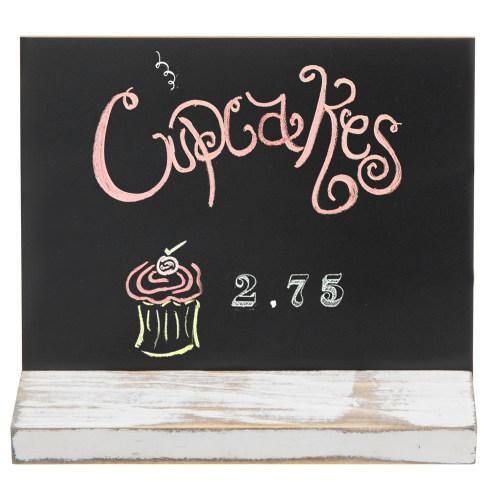 5 x 6 Inch Mini Tabletop Chalkboard Signs with Whitewashed Wood Base, Set of 4 - MyGift