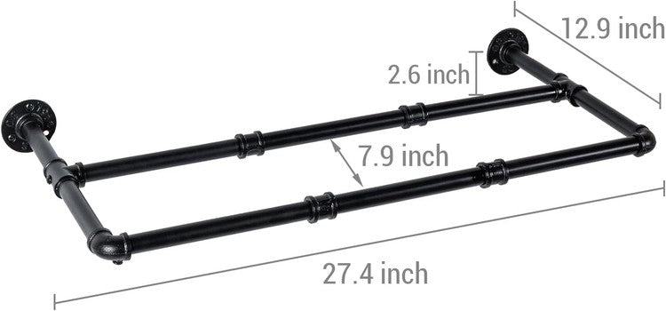 Tiered Matte Black Metal Pipe Freestanding Expanding Shoe Rack, Custom –  MyGift