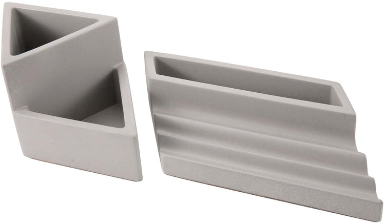 Gray Concrete Stationery Desk Tray, Pen Holder, and Mini Succulent Planter, 2 Piece Set-MyGift