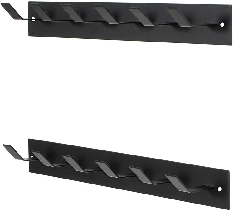 Set of 2, Wall Mounted Black Metal Gym Equipment Rack, Home Gym Organizer for Resistance Bands, Jump Ropes-MyGift