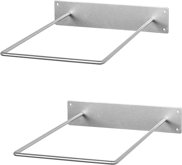 Silver Tone Metal Wire Wall Mounted Large Stability Ball Storage Rack, Gym Exercise Equipment Organizer, Set of 2-MyGift
