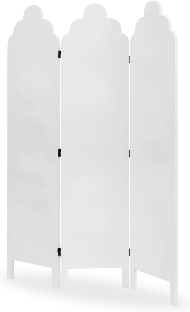3-Panel Shabby Chic Vintage White Solid Wood Freestanding Room Divider-MyGift