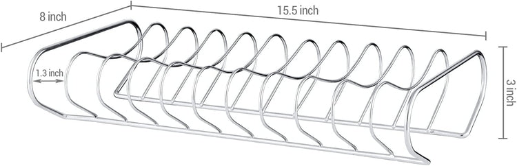Chrome Plated Metal Kitchen Dish Storage Organizer and Drying Rack, Holds up to 11 Round Plates-MyGift