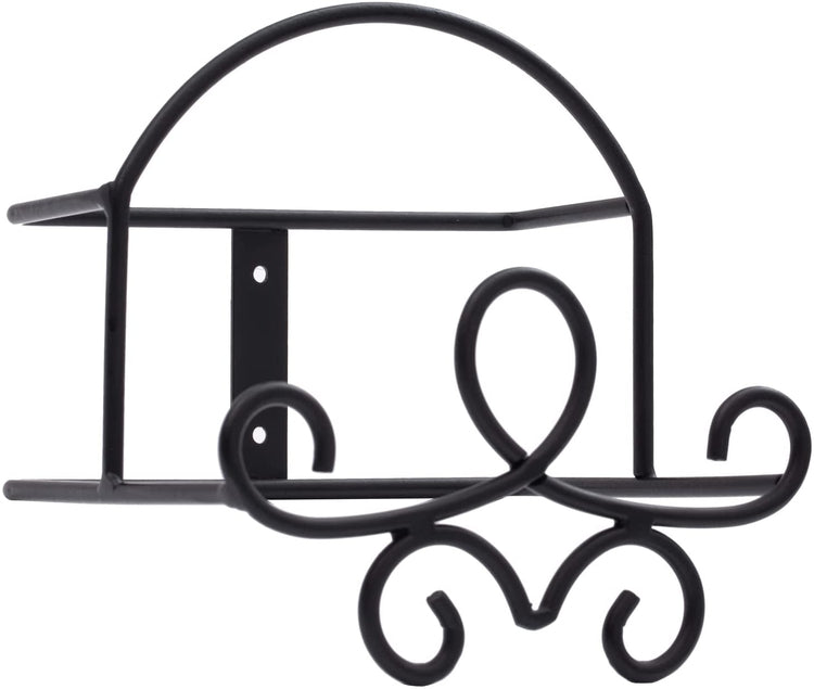 Scrollwork Metal Wire Wall Plate Holder, 2 Tier Wall Mounted Plate and Saucer Double Display Shelf Rack-MyGift