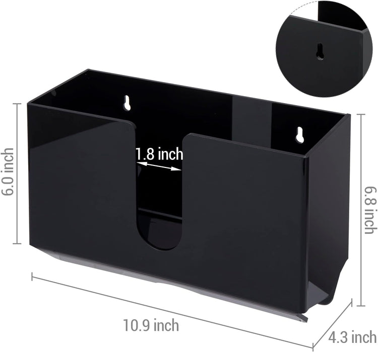 Black Acrylic Hanging Folded Paper Towel Holder, Wall Mounted Dispenser for Guest Towels-MyGift