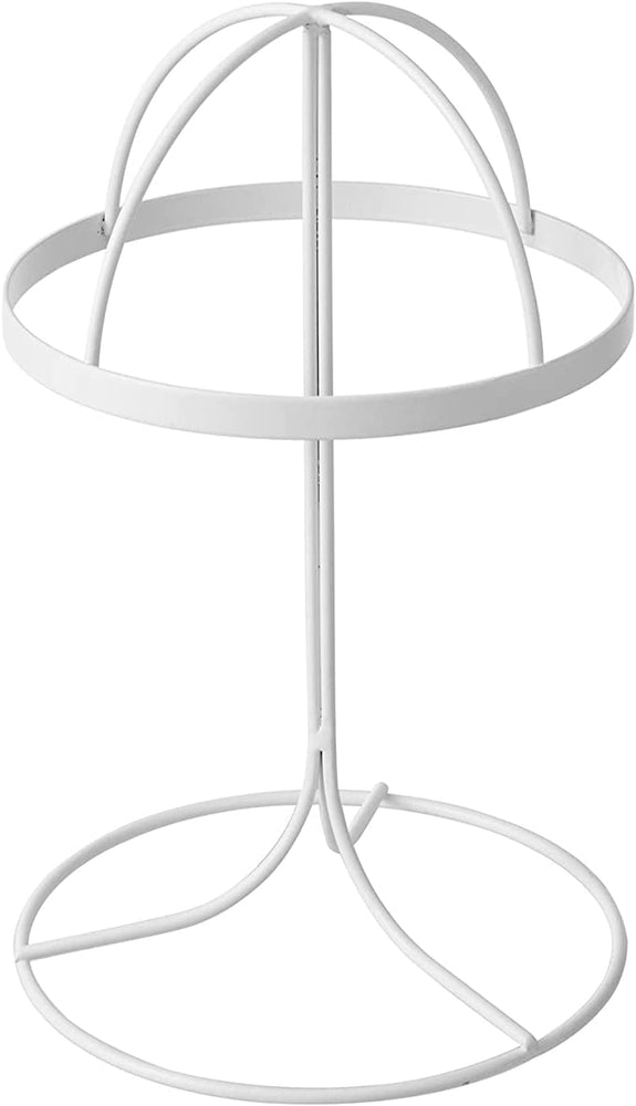 11-Inch Modern White Wire Metal Tabletop Hat and Wigs Display Stand Holder-MyGift