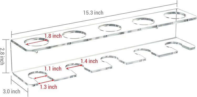 Clear Acrylic Hanging Baseball Bat and Ball Racks, Wall Mounted Sports Display Floating Shelf, Set of 2-MyGift