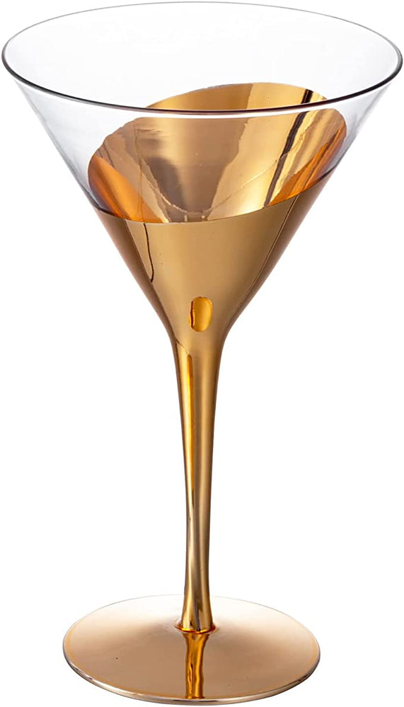 8-ounce Copper Toned Accent Martini Cocktail Glasses - Metallic