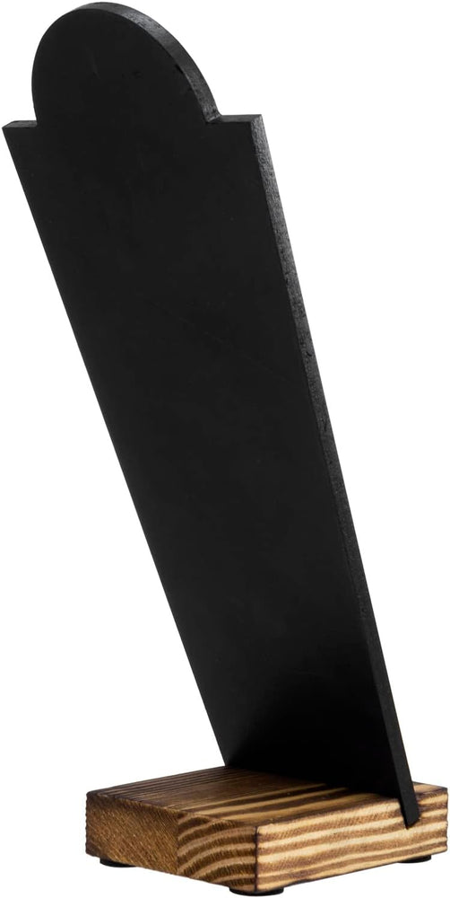 Set of 2, Black Necklace Easel Stand with Detachable Burnt Wood Base, Tabletop Neck Form Jewelry Holder Display Rack-MyGift