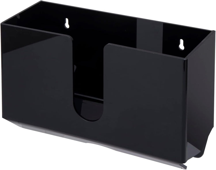 Black Acrylic Hanging Folded Paper Towel Holder, Wall Mounted Dispenser for Guest Towels-MyGift