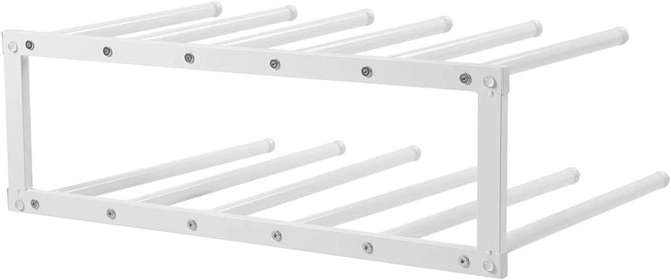 White Metal Free Standing Boot Shoe Rack Organizer, Tall Boot Shaper Storage Stand, Holds up 6 Pairs of Tall Boots-MyGift