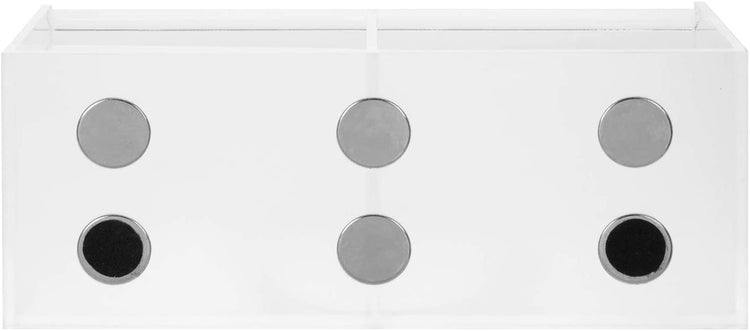 2 Slot Clear Acrylic Magnetic Dry Erase Whiteboard Marker Storage Bin, Office Supplies Organizer Box-MyGift