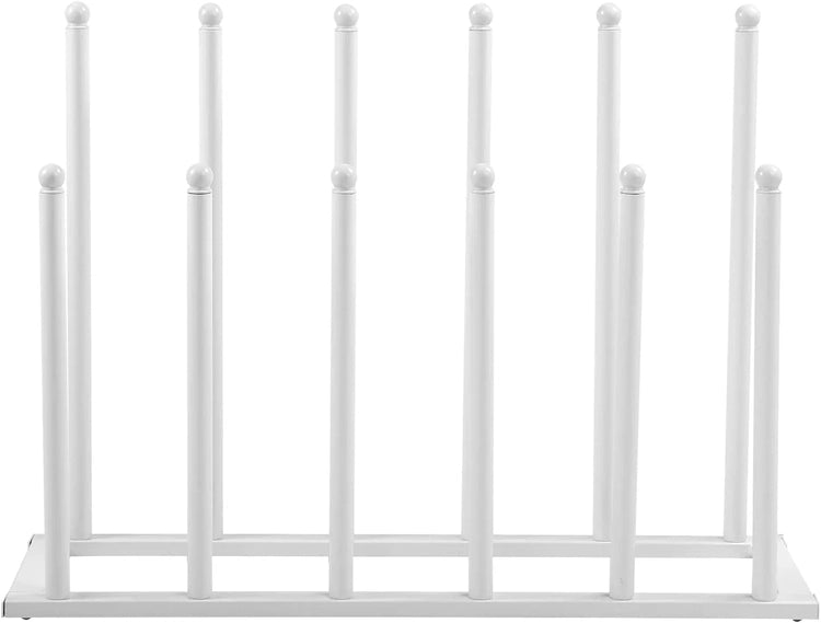 White Metal Free Standing Boot Shoe Rack Organizer, Tall Boot Shaper Storage Stand, Holds up 6 Pairs of Tall Boots-MyGift