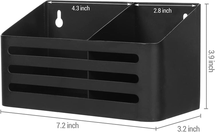 Black Metal Whiteboard Marker Holder with Slatted Front Design, Wall Mounted or Tabletop Supply Storage Bin, Pencil Cup-MyGift