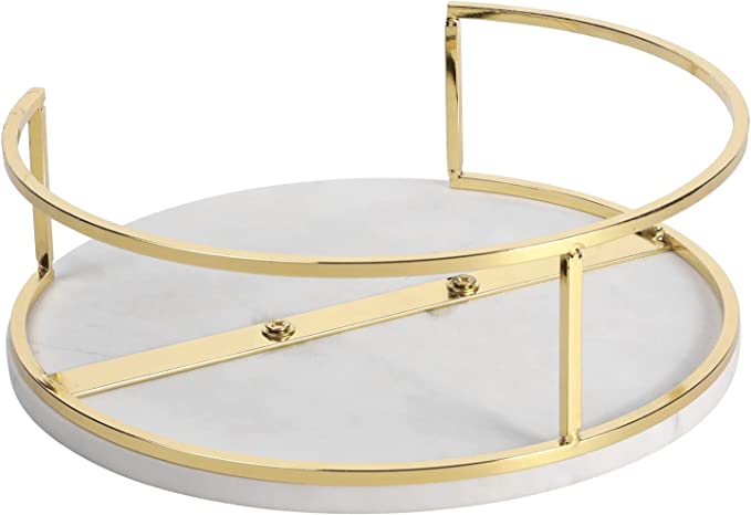 11 Inch Cake Stand Dessert Pedestal Riser, Marble Cupcake Stand-MyGift