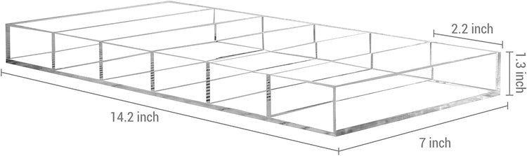 6 Slot Clear Acrylic Sunglasses and Eyeglasses Storage Organizer Tray, Eyewear Display Case, Set of 2-MyGift