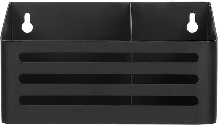 Black Metal Whiteboard Marker Holder with Slatted Front Design, Wall Mounted or Tabletop Supply Storage Bin, Pencil Cup-MyGift