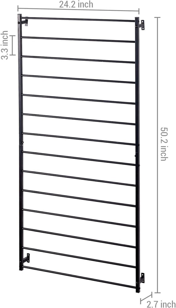 Matte Black Metal Wall Mounted Trellis, Outdoor Hanging Support Frame for Climbing Garden Plants and Crawling Vines-MyGift