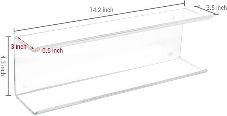 Wall Mounted Clear Acrylic Sunglasses Display Rack with Angled Edge, Home and Retail Hanging Eyewear Organizer-MyGift