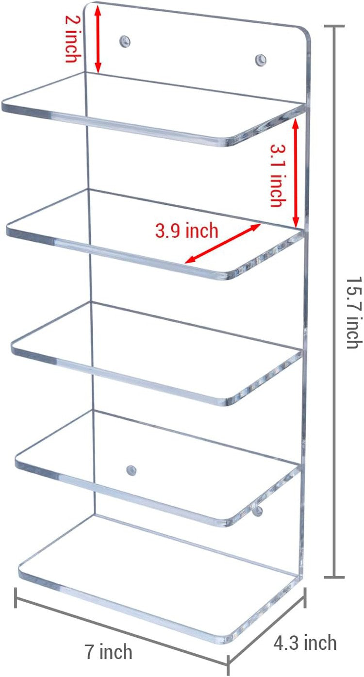 5 Tier Clear Acrylic Sunglasses Holder Rack, Retail Eyewear Showcase Storage Organizer-MyGift