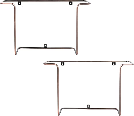 Wall Mounted Copper Tone Metal Wire Vinyl LP Record Storage Holder, Album Display Rack, Set of 2-MyGift