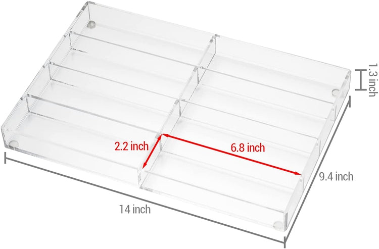Clear Acrylic Tabletop Sunglasses and Eyeglasses Storage Display Case Tray with 8 Compartment Slots-MyGift