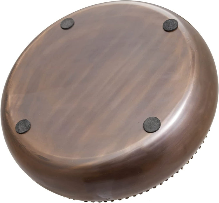 Copper Toned Metal Round Planter Bowl with Pebbled Rim, Shallow Succulent Pot-MyGift