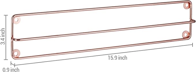 Copper Tone Metal Wire Wall Mounted Sunglasses Display Rack, Hanging Eyeglasses Storage Rail Bar-MyGift
