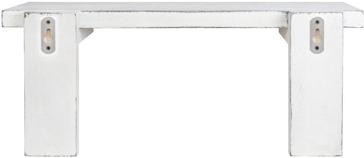 Set of 2 Wood Floating Wall Shelves in Vintage White-MyGift