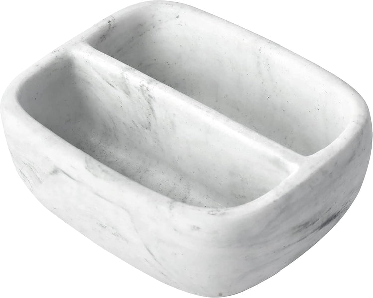 White Marble Pattern Resin Stylish Kitchen Sponge Holder Bowl