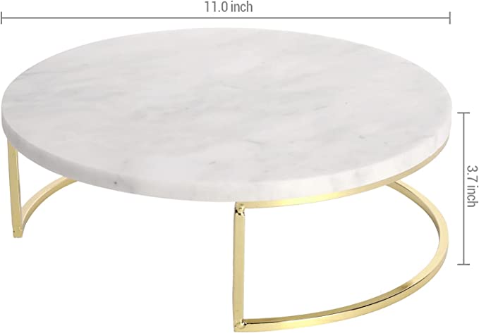 11 Inch Cake Stand Dessert Pedestal Riser, Marble Cupcake Stand-MyGift