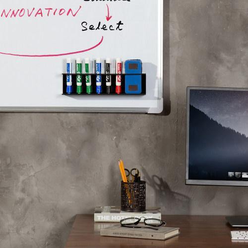 6 Slot Black Acrylic Magnetic Dry Erase Marker Organizer - MyGift