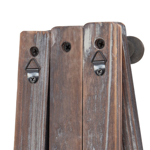 Rustic Torched Wood Expandable Accordion Coat Rack-MyGift