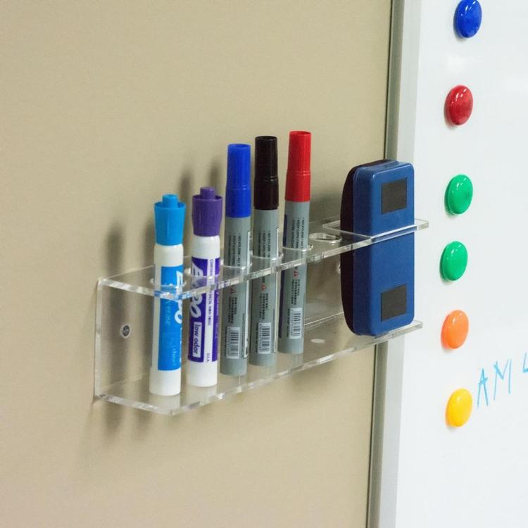 6 Slot Clear Acrylic Dry Erase Board Marker and Eraser Holder Tray, Set of 2 - MyGift Enterprise LLC