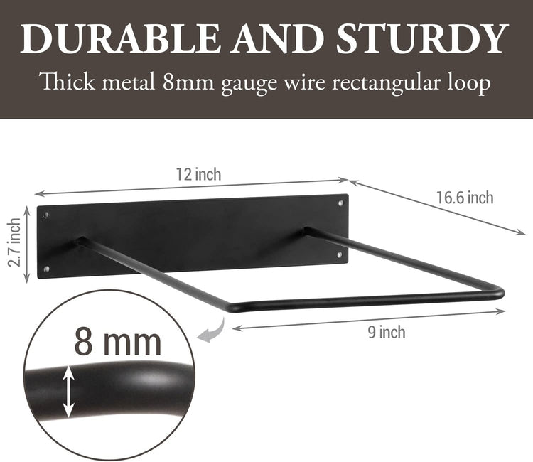 Set of 4, Black Metal Wire Wall Mounted Large Stability Ball Storage Rack, Yoga Gym Exercise Equipment Organizer-MyGift