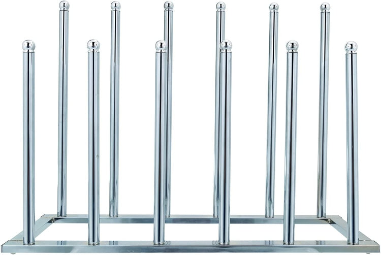 Chrome Plated Metal 6-Pair Boot Rack, Freestanding Closet Shoe Stand Organizer-MyGift