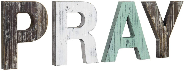 Rustic PRAY Wall Mounted or Tabletop Decorative Cutout Letters Sign-MyGift