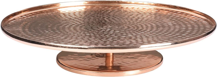 Hammered Copper Tone Metal Rotating Lazy Susan Turntable Display-MyGift