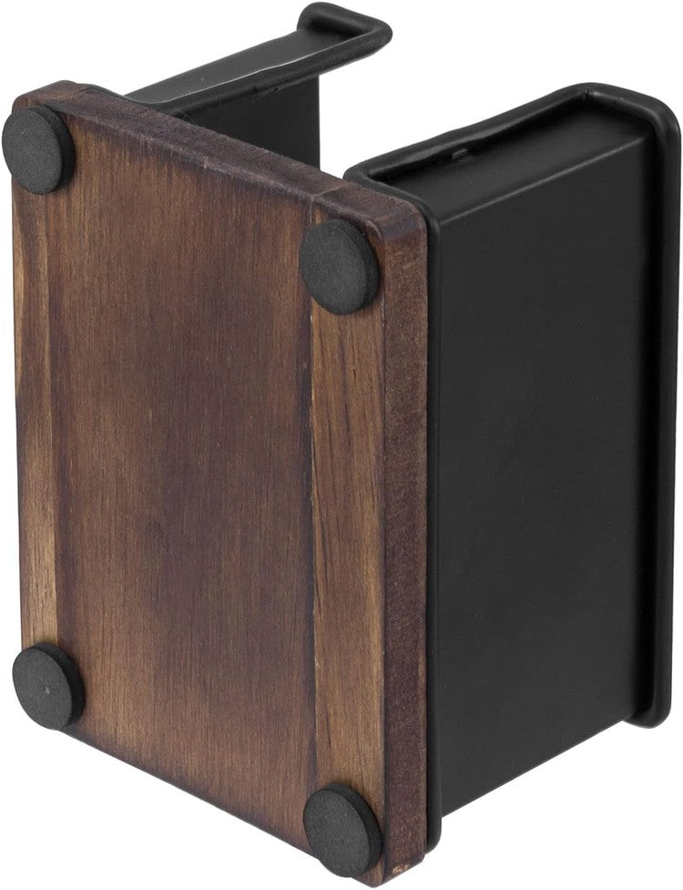 Industrial Matte Black Metal Office Stationery Organizer with Sticky Note Holder, 2 Pen Storage Compartments-MyGift