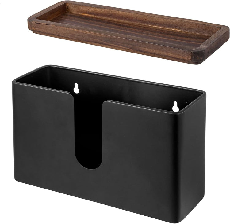 Matte Black Metal Commercial Paper Towel Holder, Wall Mounted Trifold Multifold Z Fold Disposable Napkin Dispenser-MyGift