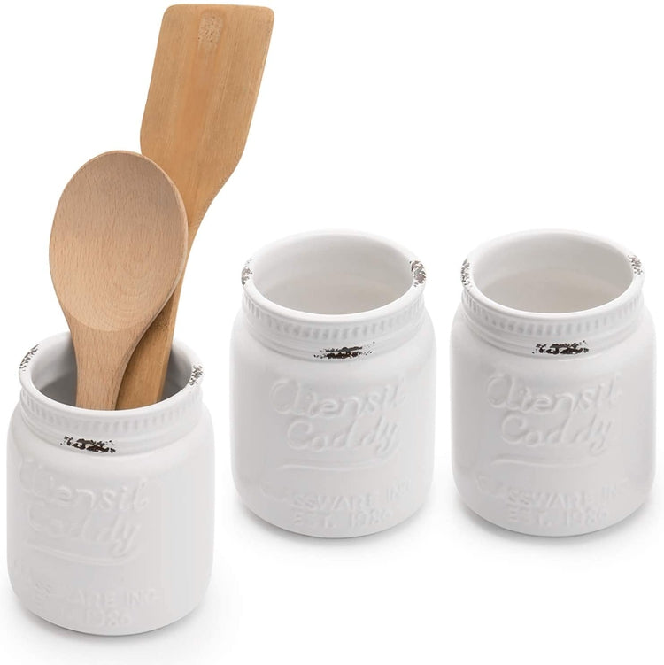 Ceramic Canister Set Mason Jar Kitchen Utensil Set Includes Cookie Jar,  Utensil Holder, Measuring Cups, Spoon Rest, Measuring - Buy Ceramic  Canister Set Mason Jar Kitchen Utensil Set Includes Cookie Jar, Utensil
