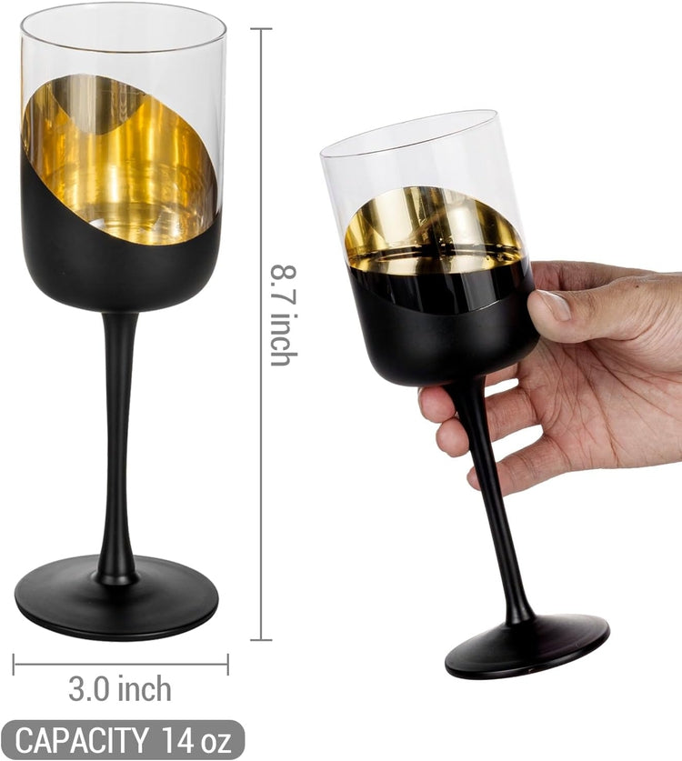 Pair of Angled Rim Wine Glasses