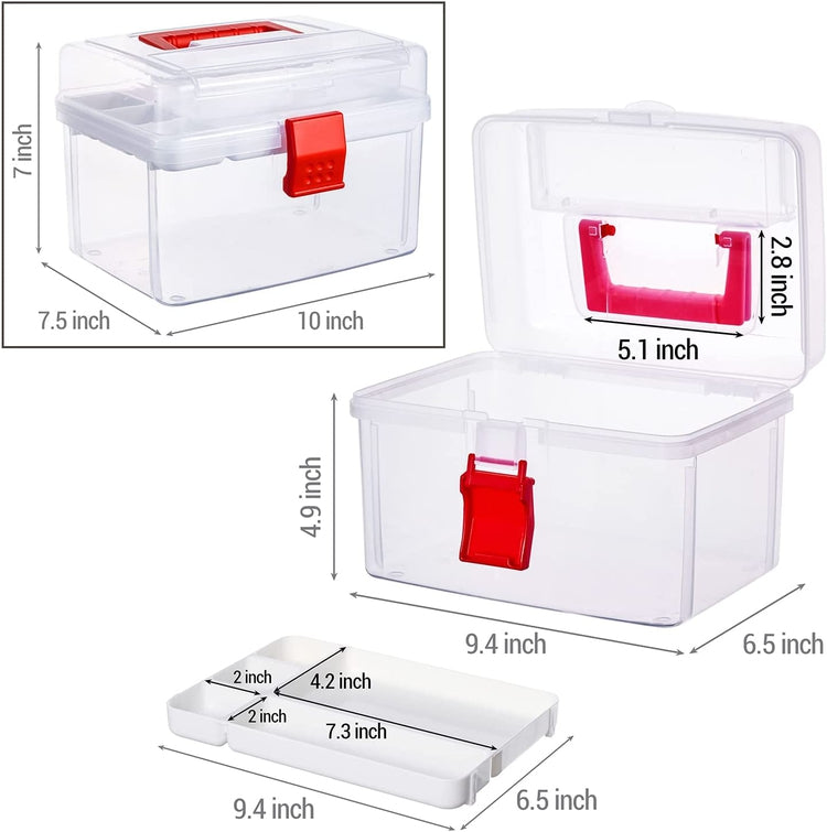 clear tackle box or craft box for medication storage Amazon.com: Makeup Organizer, Multipurpose with Transparent Cover, 3 Layers First Aid Box Medicine, Crafts Supplies Organizer, Cosmetics and much more Clear Top First Aid or