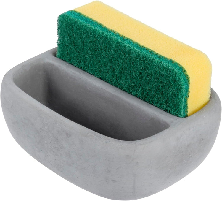 Gray Concrete Double Sponge Holder, Kitchen Counter Dual Compartment C –  MyGift