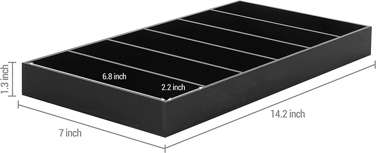 Black Acrylic Sunglasses and Eyeglasses Storage Organizer Case Tray, Tabletop Display Tray-MyGift