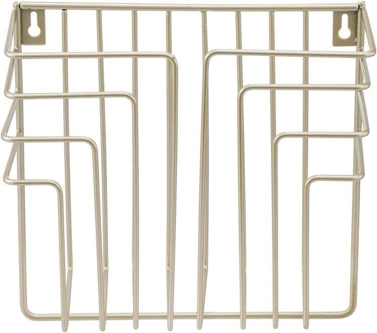 Wall Mounted Brass Metal Wire Floating Magazine Rack, File Folder Holder for Home and Office-MyGift