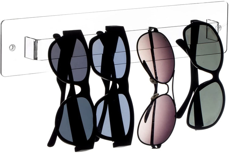 Wall Mounted Clear Acrylic Sunglasses Hanger Rack, Eyewear Display Rail Holder-MyGift