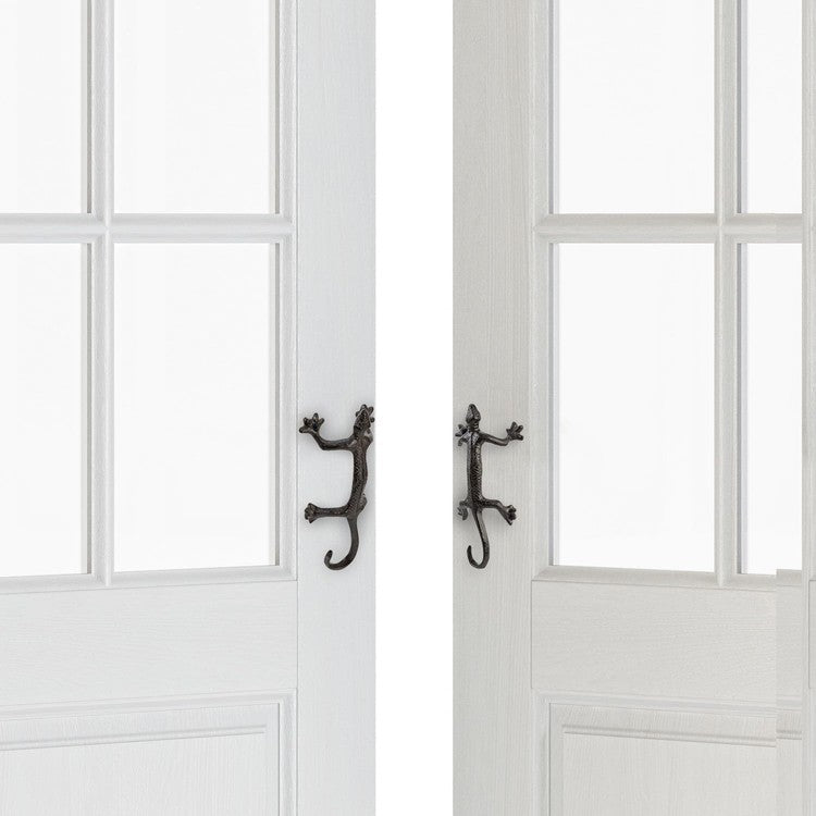 Dark Coffee Heavy-Duty Cast-Iron Door Pull Handles, Commercial Grade Door Hardware, Set of 2-MyGift